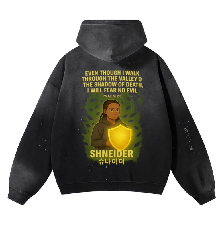 Vintage Washed Frayed Custom Fleece Hoodie