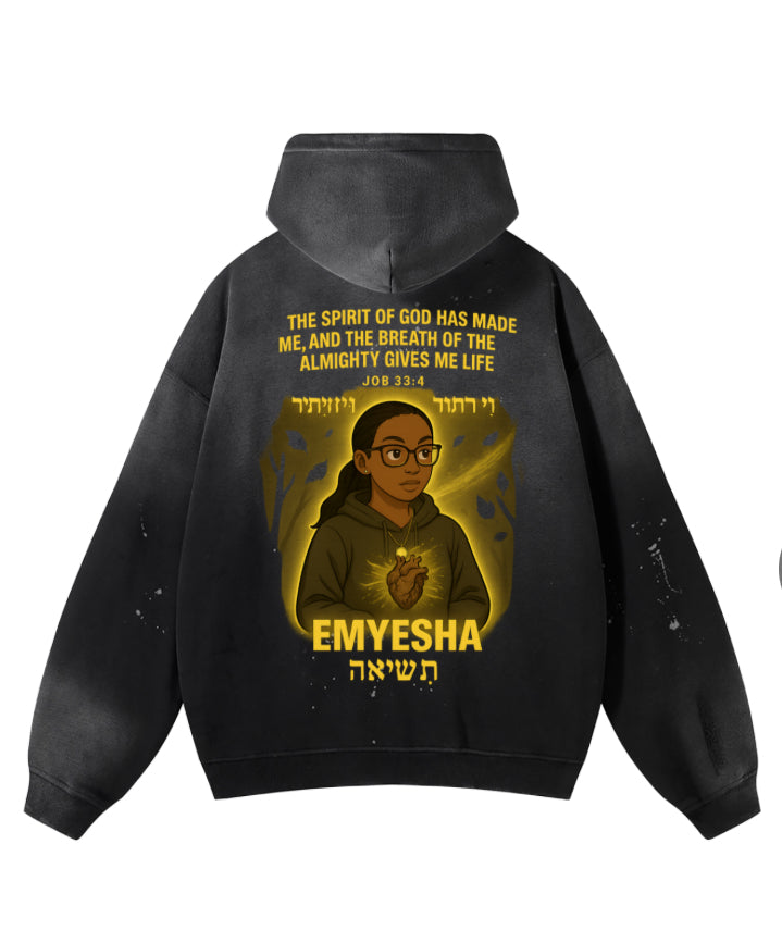 Vintage Washed Frayed Custom Fleece Hoodie